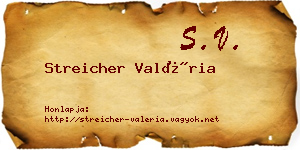 Streicher Valéria névjegykártya
